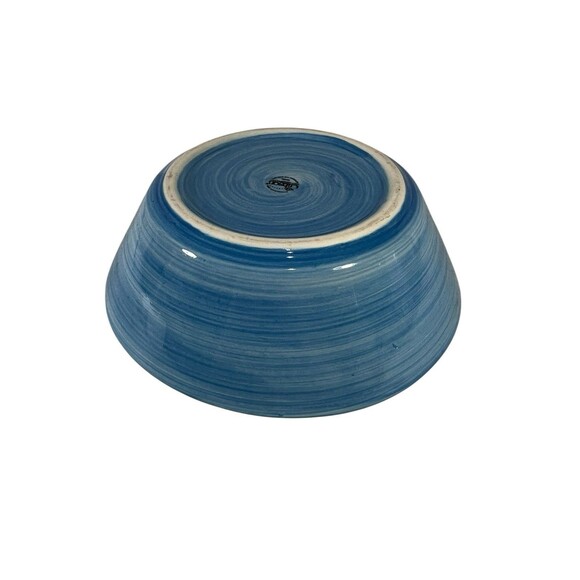 Gibson Everyday Blue Swirl Hand Painted Serving Bowl 8 7/8" Diameter - Picture 8 of 9